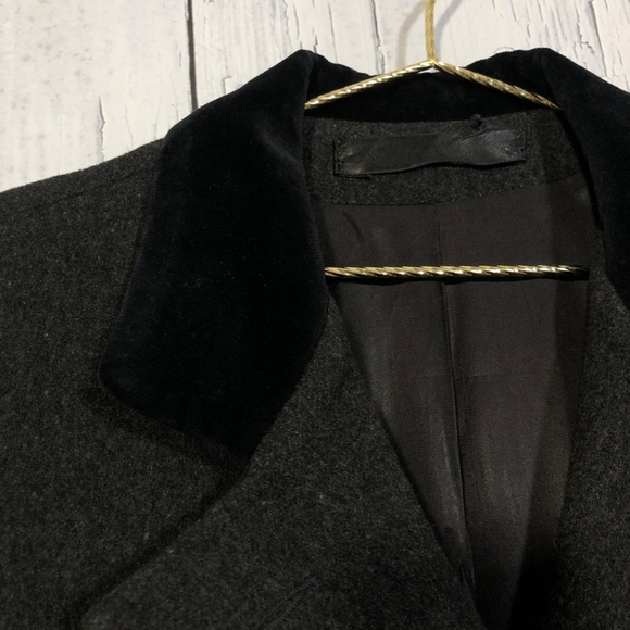 Long Coat Gray 100% Wool Size Large Unbranded EUC - Picture 4 of 8